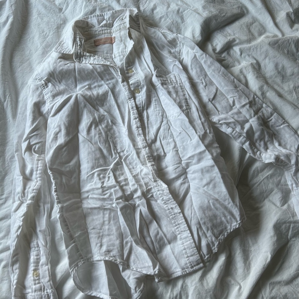 Everlane white button down shirt